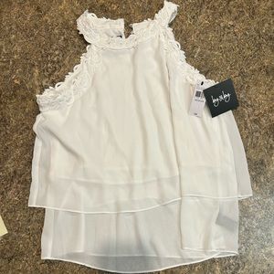 NWT white sleeveless shirt with lining, medium